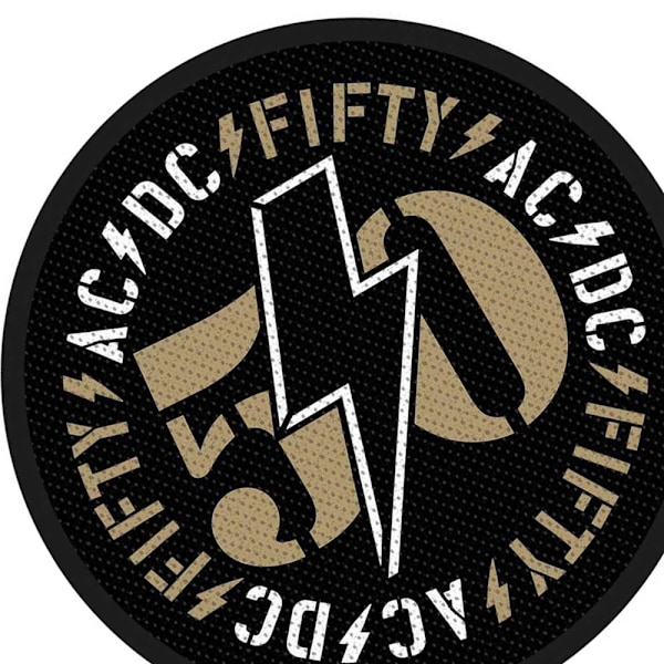 AC/DC Fifty Påsydd Vävd Patch One Size Svart Black One Size