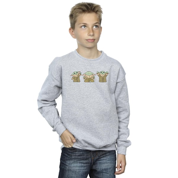 Star Wars Pojkar The Mandalorian Grogu Poses Sweatshirt 3-4 År Sports Grey 3-4 Years