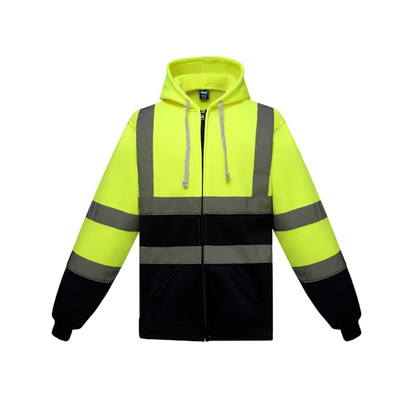Yoko Hi-Vis Full Zip Hoodie S Gul/Marinblå Yellow/Navy S
