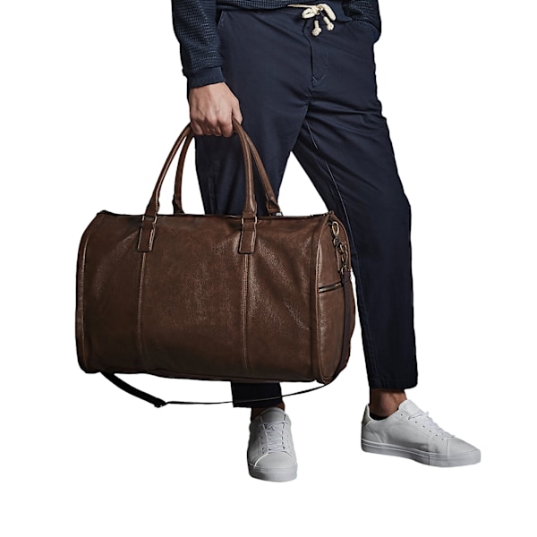 Quadra NuHude Faux Läder Weekender Holdall Väska (2-pack) På Tan One Size