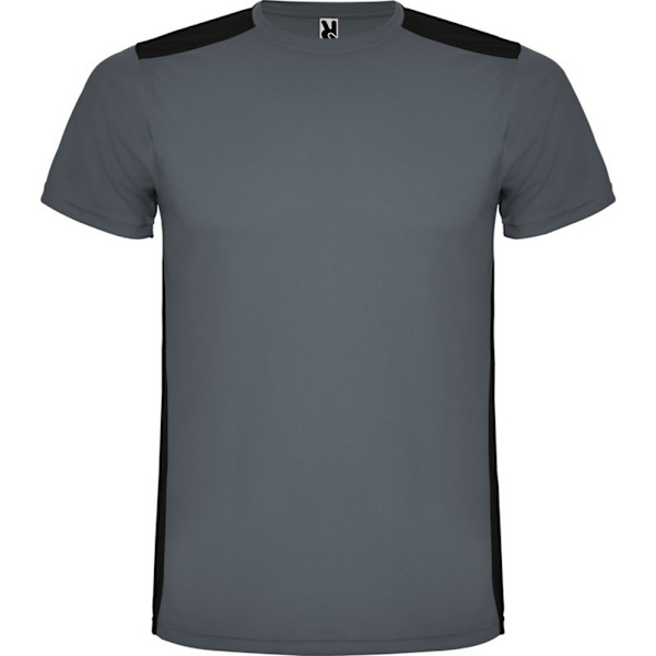 Roly Unisex Vuxen Detroit Kortärmad Sport T-shirt XXL Ebon Ebony/Solid Black XXL