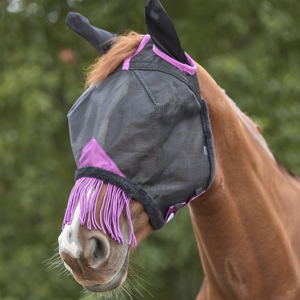 Weatherbeeta Comfitec Deluxe Tofs Mesh Hållbar hästflugmask Black/Purple Pony
