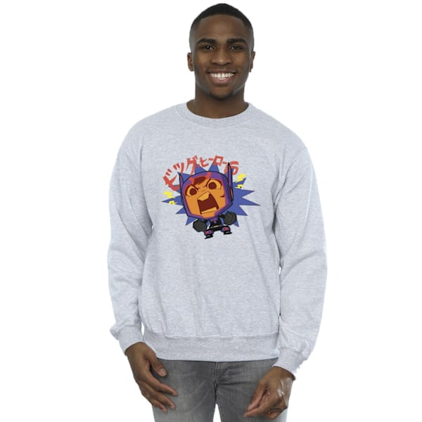 Disney Herr Big Hero 6 Baymax Hiro Angry Manga Sweatshirt S Spo Sports Grey S