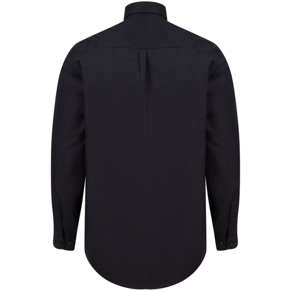 Henbury Herr Modern Long Sleeve Classic Fit Oxford Skjorta M Svart Black M