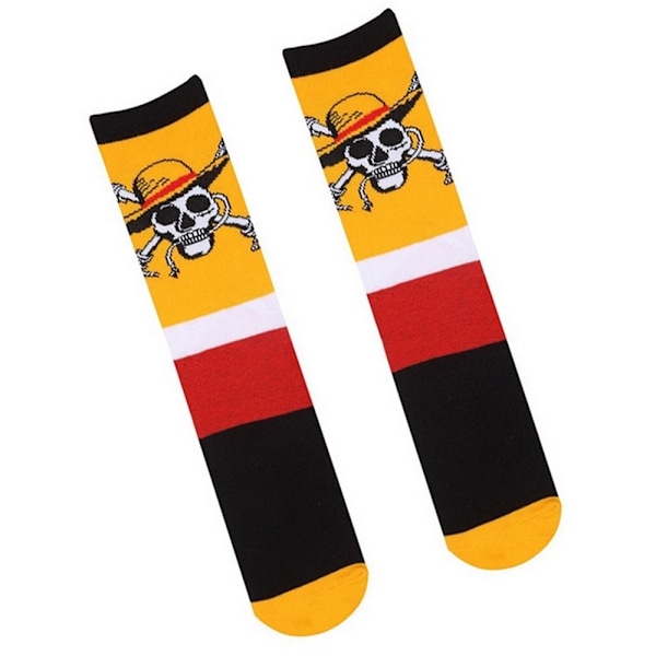 One Piece Unisex Vuxen Crossbones Strumpor S-M Gul/Svart/Vit/ Yellow/Black/White/Red S-M