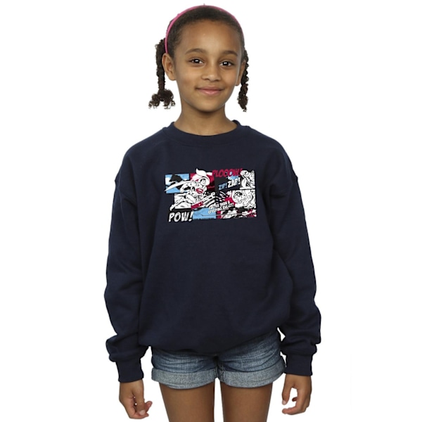 DC Comics Girls Superman Comic Strip Sweatshirt 12-13 år Marinblå Navy Blue 12-13 Years