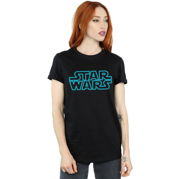 Star Wars Dam/Kvinnor Neon Sign Logo Bomull Boyfriend T-Shirt Black S