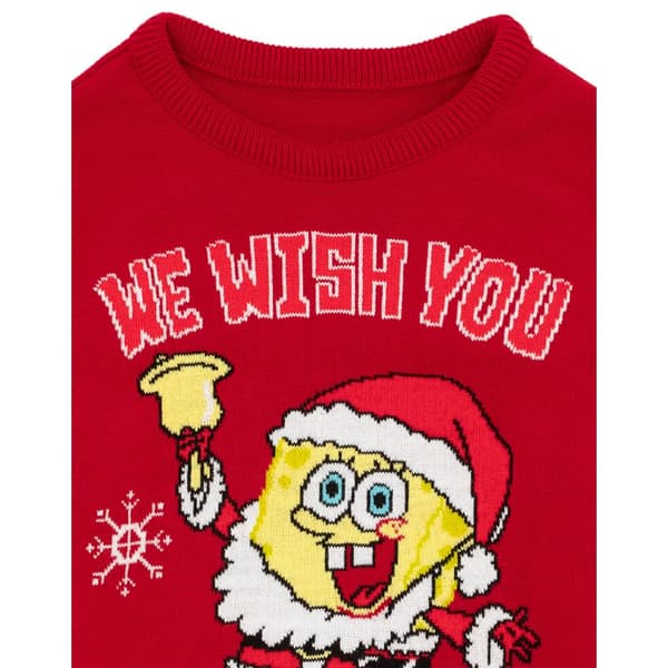 SpongeBob SquarePants Barn/Barn Knitad Jultröja 9 Red 9-10 Years