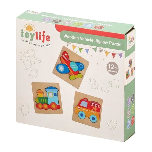 Tooky Toys Barn/Barnfordon Träpussel (3-pack) På Multicoloured One Size