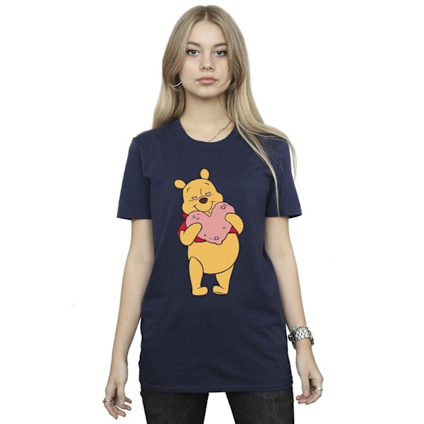 Disney Dam/Damer Winnie The Pooh Hjärta Ögon Bomull Pojkvän Navy Blue M