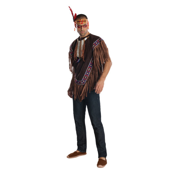 Bristol Novelty Herr Native American Kostym Poncho Standard Br Brown Standard
