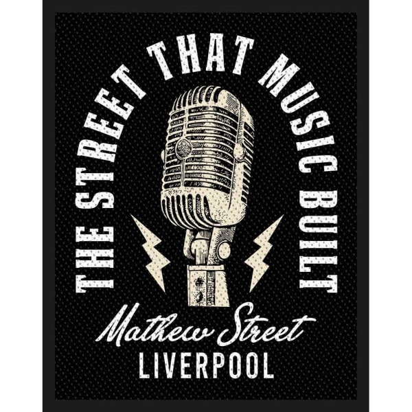 Rock off Mathew St Mic Street That Music Built Patch One Size B Black/White One Size