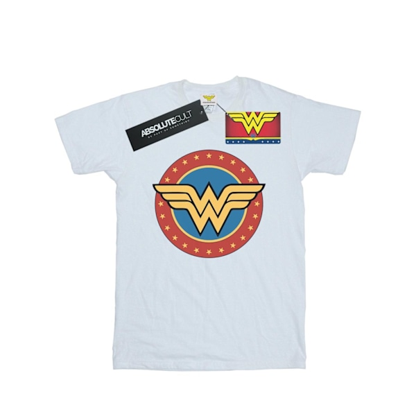 DC Comics Boys Wonder Woman Circle Logo T-Shirt 7-8 år Vit White 7-8 Years