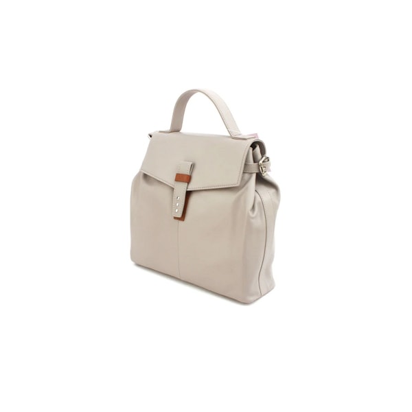 Eastern Counties Leather Katrina Läderhandväska med Spänndetaljer Ivory/Tan One Size