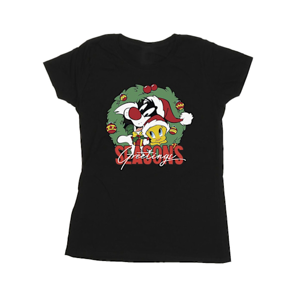 Looney Tunes Dam/Damer Seasons Greetings Bomull T-shirt L B Black L