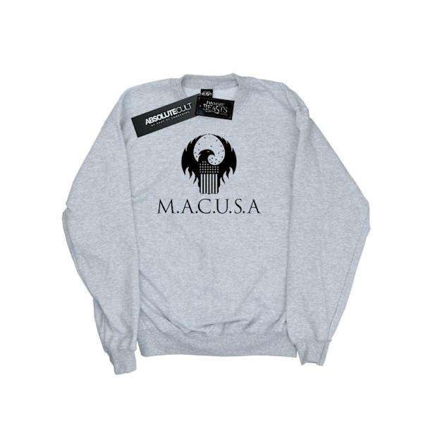 Fantastiska vidunder Girls MACUSA Logo Sweatshirt 7-8 år Sport Sports Grey 7-8 Years