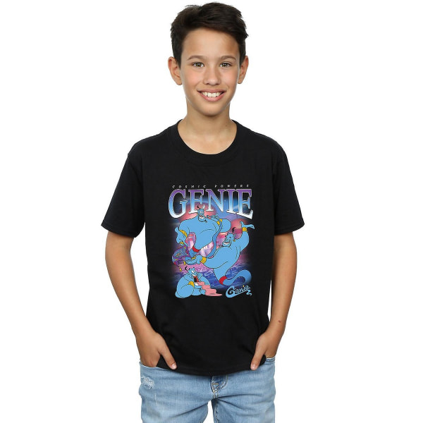 Aladdin Boys Genie Montage bomull T-shirt 5-6 år Svart Black 5-6 Years