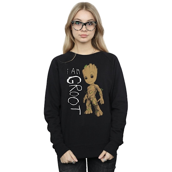 Marvel Dam/Kvinnor Guardians Of The Galaxy I Am Groot Scribbl Black M