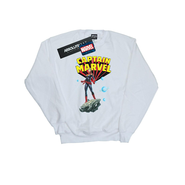 Marvel Girls Captain Marvel Space Pose Sweatshirt 9-11 år Vit White 9-11 Years