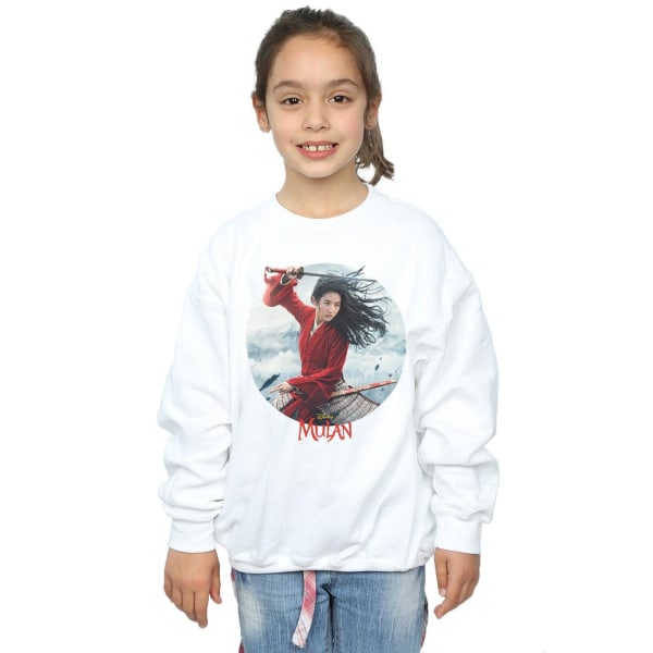 Disney Girls Mulan Movie Sword Poster Sweatshirt 7-8 Years Whit White 7-8 Years