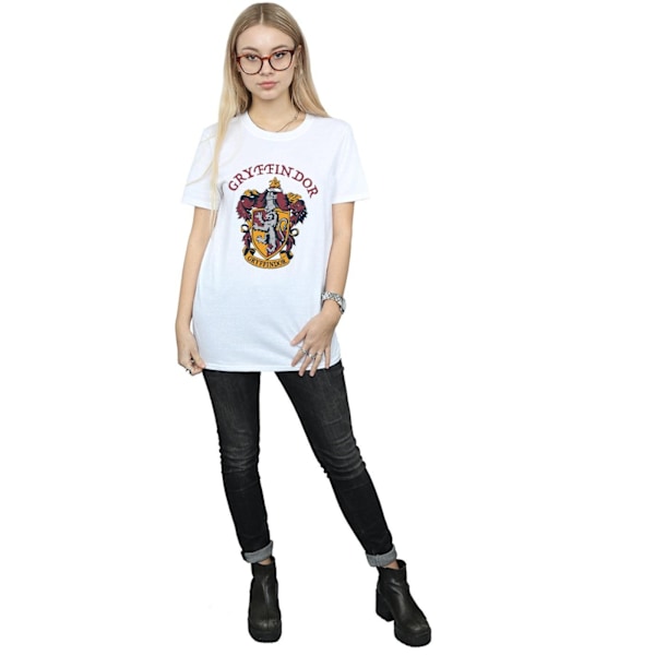 Harry Potter Dam/Kvinnor Gryffindor Bomull Boyfriend T-Shirt White XL