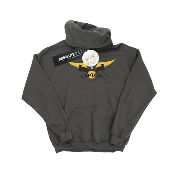 Harry Potter Pojkar Hufflepuff Kapten Hoodie 5-6 År Kolgrå Charcoal 5-6 Years