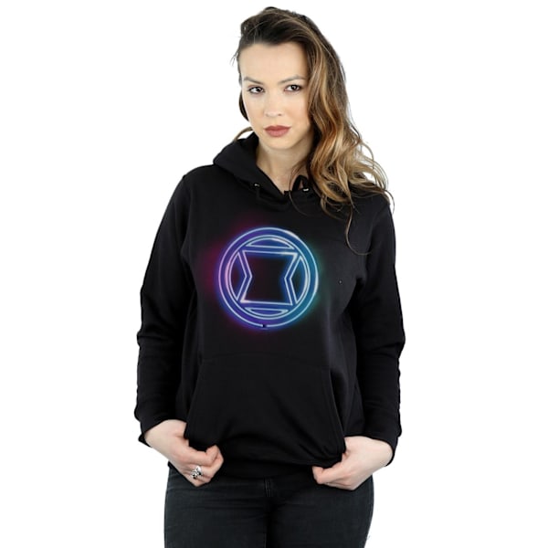 Marvel Womens/Ladies Black Widow Neon Logo Hoodie L Svart Black L