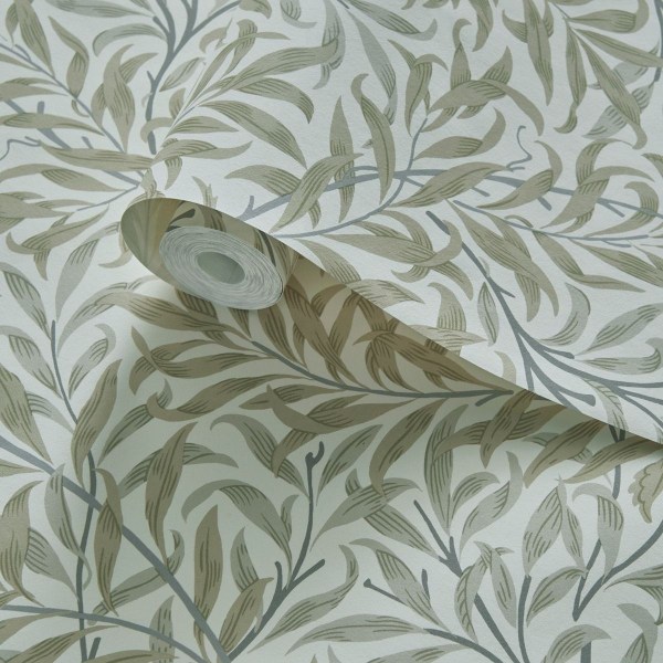 Clarke & Clarke William Morris Collection Willow Boughs Bakgrund Linen/Grey 10m x 0.5m