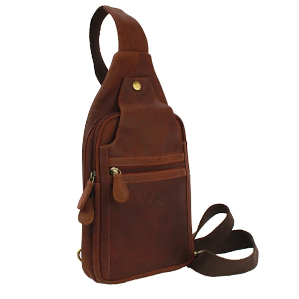 Eastern Counties Leather Joey Distressed Läder Crossbody Väska Tan One Size