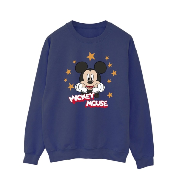 Disney Mickey Mouse Stars Sweatshirt för män L Marinblå Navy Blue L