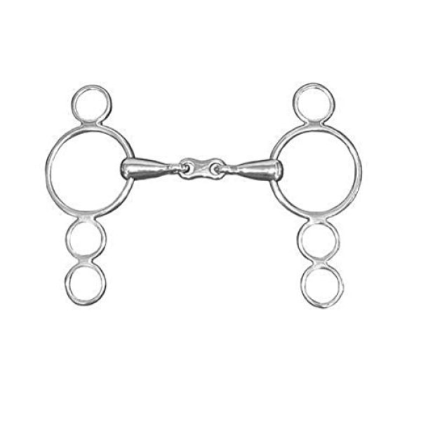 Lorina French Link 3 Ring Dutch Gag 6in Silver Silver 6in