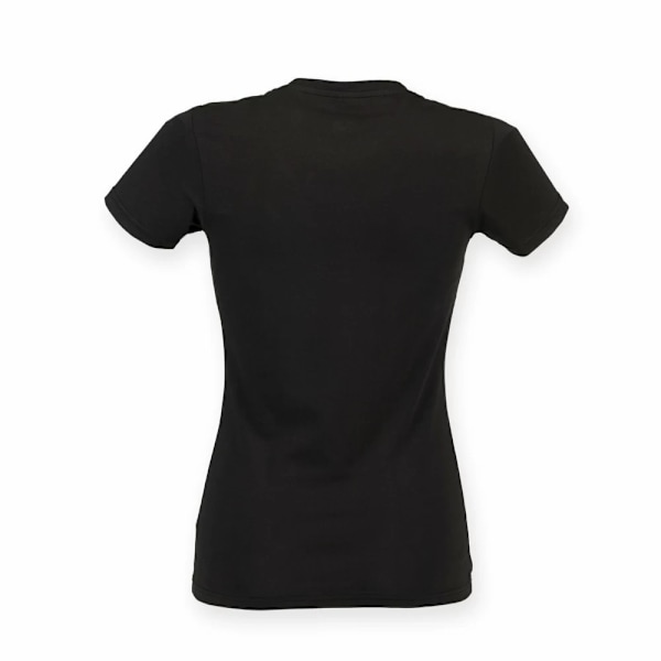 Skinni Fit Dam/Kvinnor Feel Good Stretch V-ringad T-shirt L Bla Black L