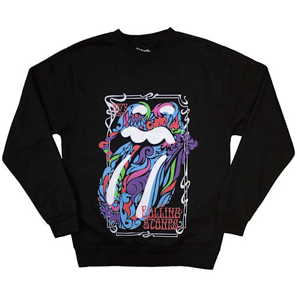 The Rolling Stones Unisex Adult Colour Swirls Sweatshirt S Blac Black S