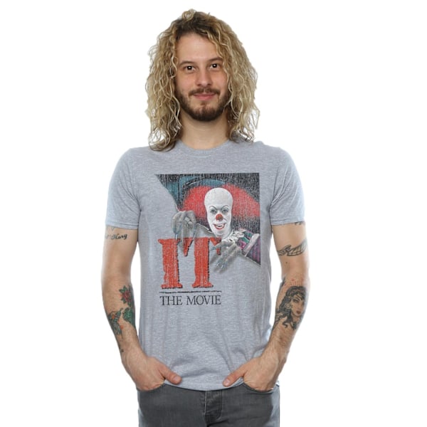 It (1990) Herr Distressed Poster T-Shirt 3XL Sports Grey Sports Grey 3XL