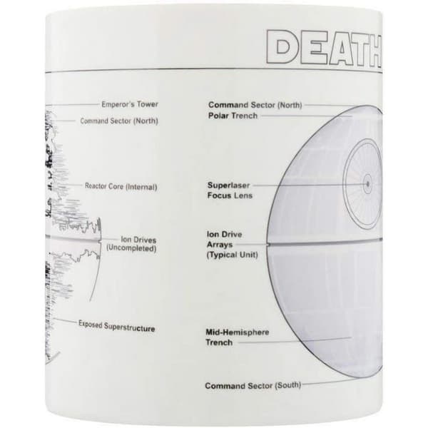 Star Wars Death Star Sketch Mug En Storlek Vit/Svart/Grå White/Black/Grey One Size