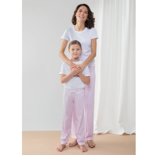 Handduk Stad Barn/Barn Lång Pyjamas 5-6 år Vit/Rosa/Whi White/Pink/White Stripe 5-6 Years