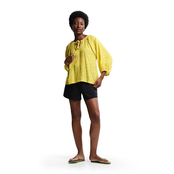 Regatta Dam/Kvinnor Orla Kiely Persilje Knyt Hals Blus 18 UK Yellow 18 UK