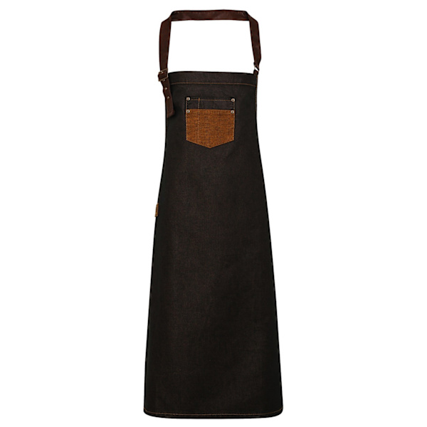 Premier Division Haklappsförkläde One Size Svart/Tan Denim Black/Tan Denim One Size