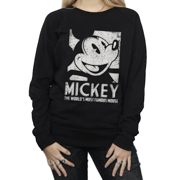 Disney Dam/Kvinnor Mickey Mouse Mest Berömda Sweatshirt S Svart Black S