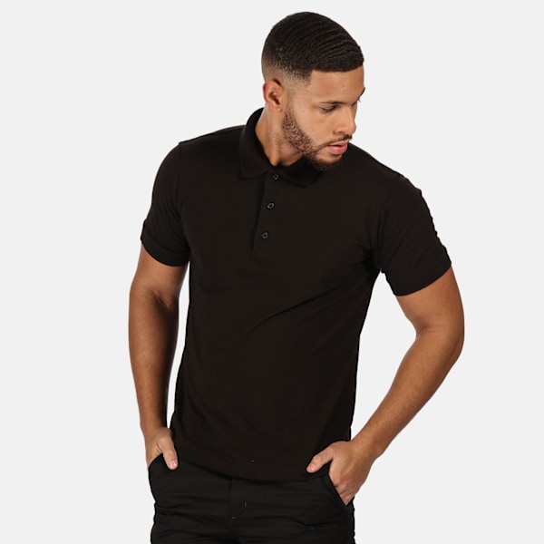 Regatta Professional Mens Classic 65/35 Kortärmad Poloskjorta Black XS