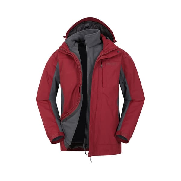 Mountain Warehouse Mens Thunderstorm 3 i 1 Vattentät Jacka X Red XL