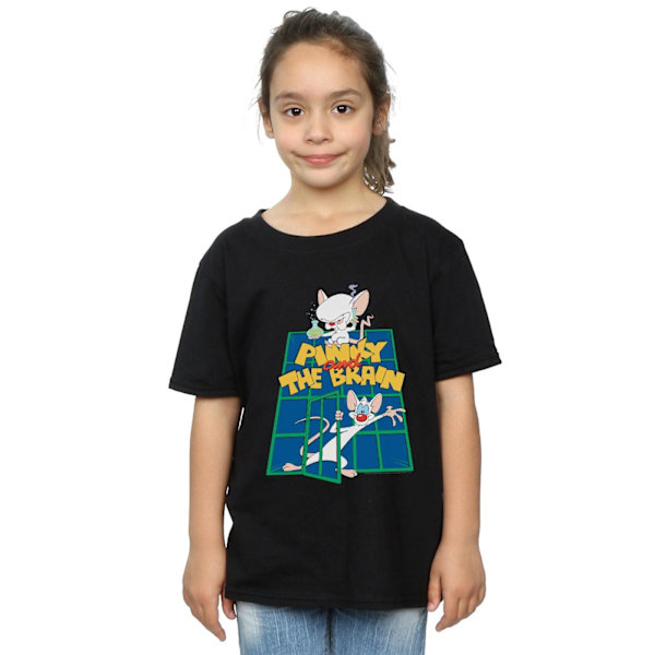 Animaniacs Girls Pinky And The Brain Laboratory Bomull T-shirt Black 7-8 Years