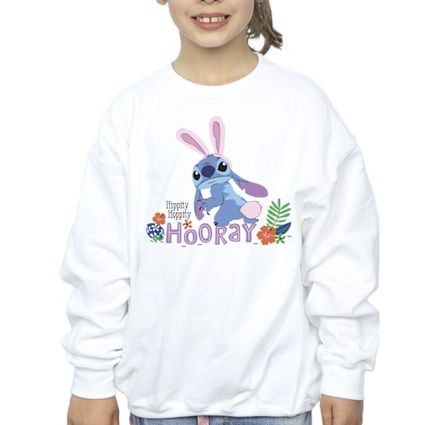 Disney Girls Lilo & Stitch Hippity Hop Stitch Sweatshirt 7-8 år White 7-8 Years