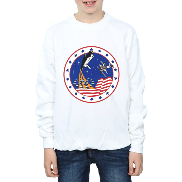 NASA Boys Classic Rocket 76 Sweatshirt 9-11 år Vit White 9-11 Years