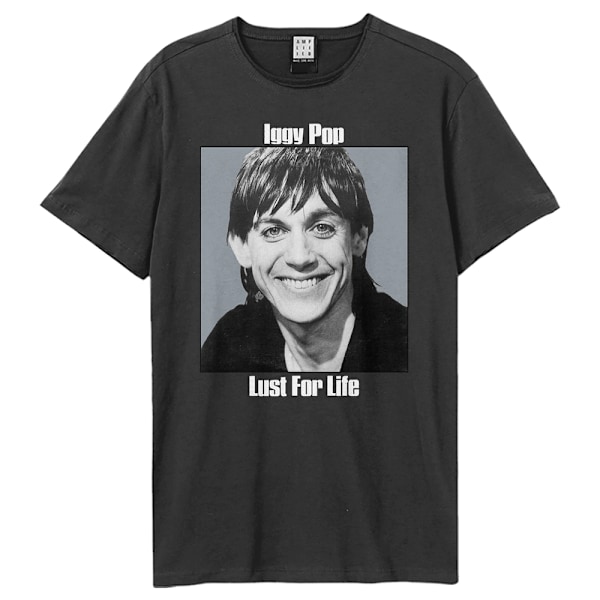 Amplified Unisex Vuxen Lust For Life Iggy Pop T-shirt M Kolgrå Charcoal M