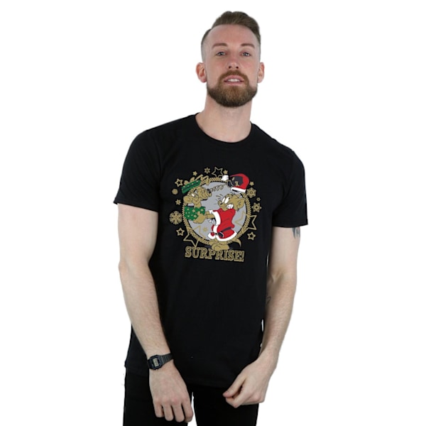 Tom And Jerry Herr Jul Överraskning T-shirt S Svart Black S