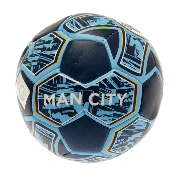 Manchester City FC Crest Soft Mini Football One Size Navy/Sky B Navy/Sky Blue One Size