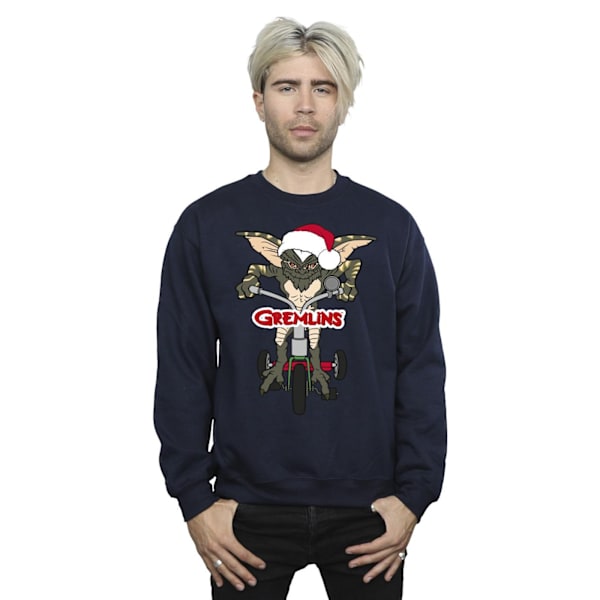 Gremlins Mens Bike Logo Sweatshirt M Marinblå Navy Blue M
