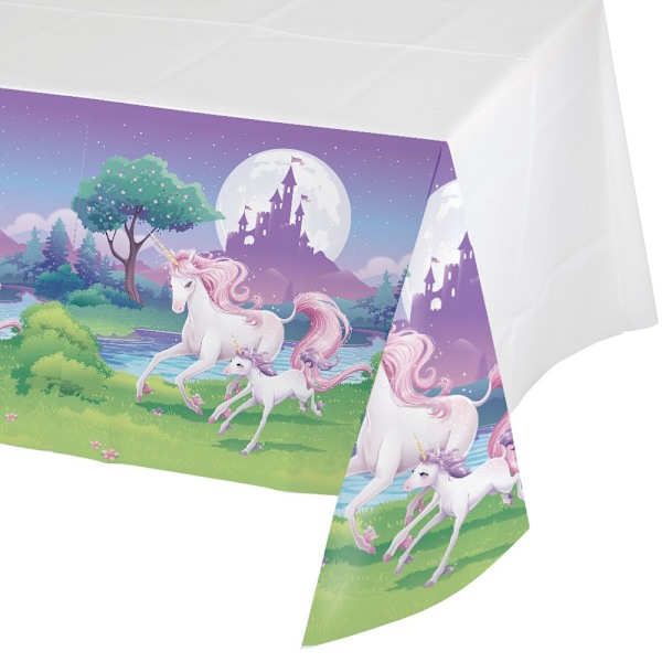 Creative Converting Unicorn Fantasy Plast Bordered Party Tabl White/Purple/Green One Size
