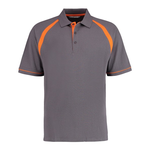 Kustom Kit Herr Oak Hill Poloskjorta XL Charcoal/Orange Charcoal/Orange XL